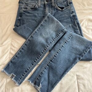 Joe's Jeans Mid Blue Skinny Jeans with Raw Hem